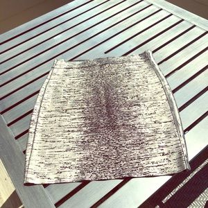 Michael Kors bandage metallic silver + black skirt